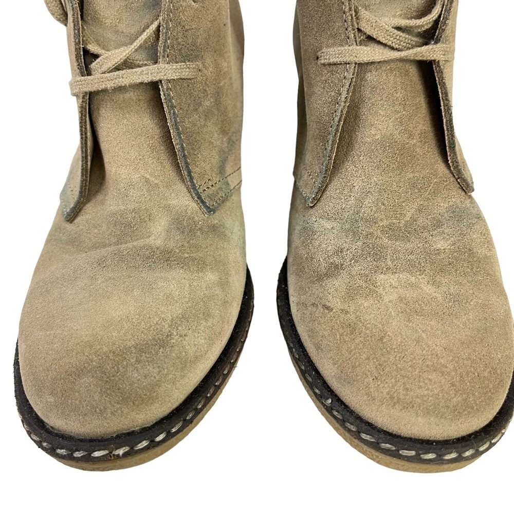 J CREW MACALISTER Wedge Boots Ankle Booties Genuine Leather Suede Shoes sz 8 - Picture 2 of 16